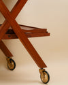 Carrito de Servicio Plegable Ebanistería Inglesa en Madera de Caoba
