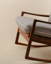 Mecedora Rocker Diseño Danés en Teca y Textil Tweed