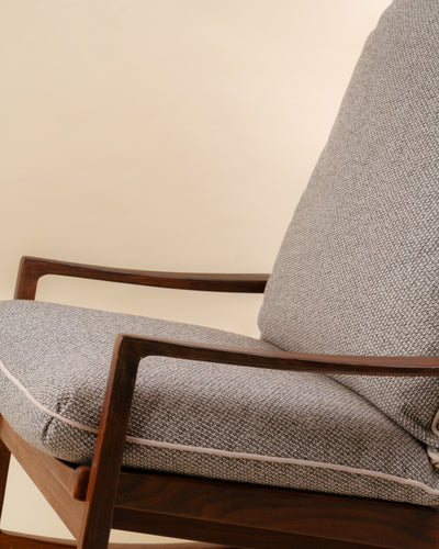 Mecedora Rocker Diseño Danés en Teca y Textil Tweed