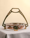 Centro de Mesa Arts & Crafts en Bronce y Cristal Tallado