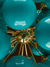 Lámpara Sputnik Bubble en Cristal Azul Tiffany y Latón