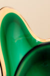 Jarrón de Murano Calla Vidrio Sommerso Verde Esmeralda y Ámbar