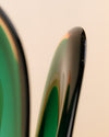Jarrón de Murano Calla Vidrio Sommerso Verde Esmeralda y Ámbar