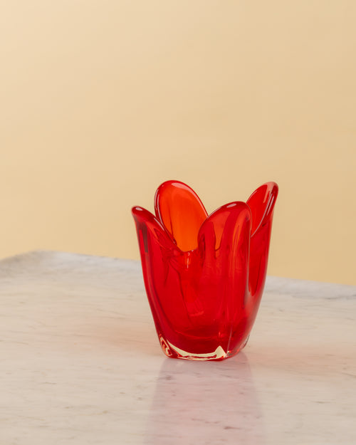 Jarrón Tulipán de Murano Rojo Rubí