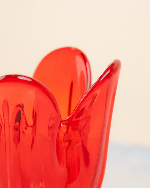 Jarrón Tulipán de Murano Rojo Rubí
