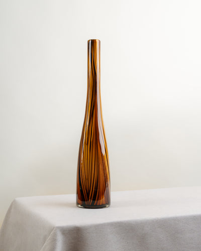 Jarrón de Cuello Estilizado Efecto Madera en Cristal de Murano
