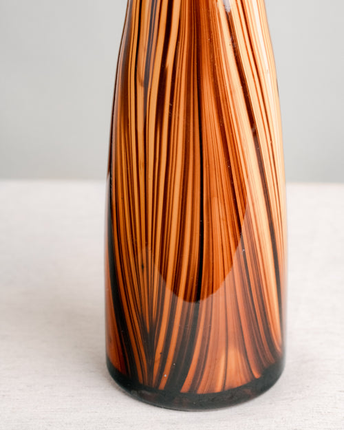 Jarrón de Cuello Estilizado Efecto Madera en Cristal de Murano