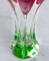 Jarrón de Murano Flor de Primavera Vidrio Sommerso Tricromático