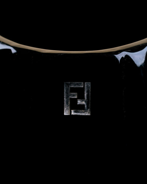Jarrón Ribbed Fendi en Vidrio de Murano Negro