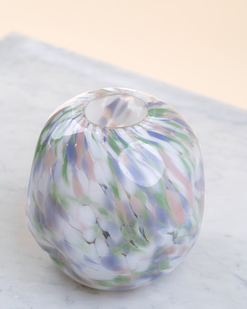 Jarrón Globular Confetti Pastel de Murano Moteado
