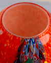 Jarrón Ovoide Millefiori de Murano Rojo Coral