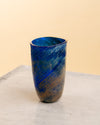 Jarrón Nebulosa de Murano Azul Cobalto y Plata