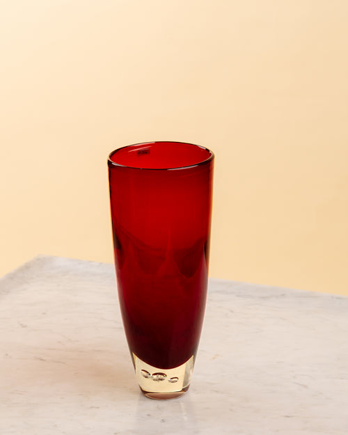 Jarrón Gota de Rubí en Vidrio Sommerso de Murano