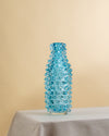 Jarrón Escultórico Rostrato en Cristal Azul de Murano