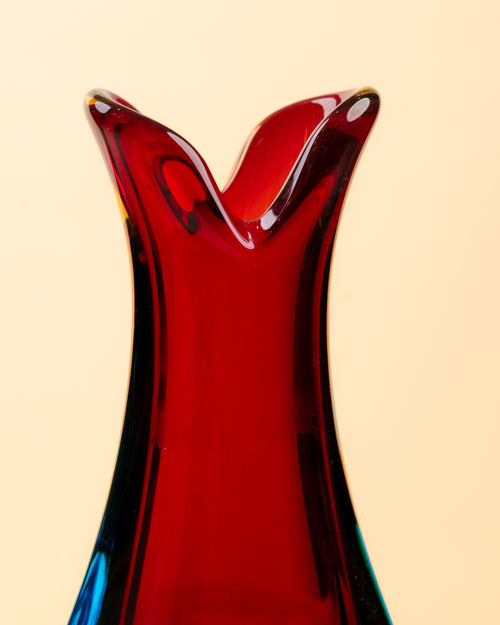 Jarrón Lirio Sommerso Tricromático de Murano