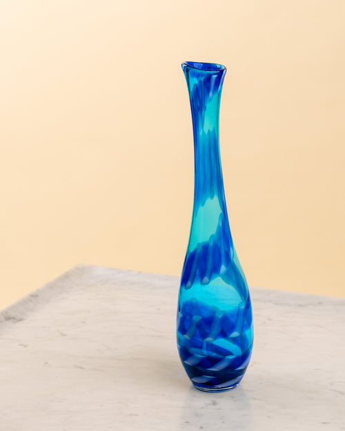 Jarrón Cisne en Vidrio de Murano Azul Turquesa