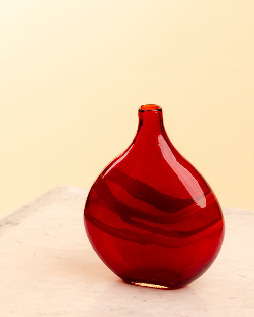 Jarrón Ágata Rojo Soplado de Murano
