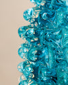Jarrón Escultórico Rostrato en Cristal Azul de Murano