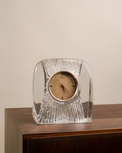 Reloj de Sobremesa en Cristal Esculpido de Daum France