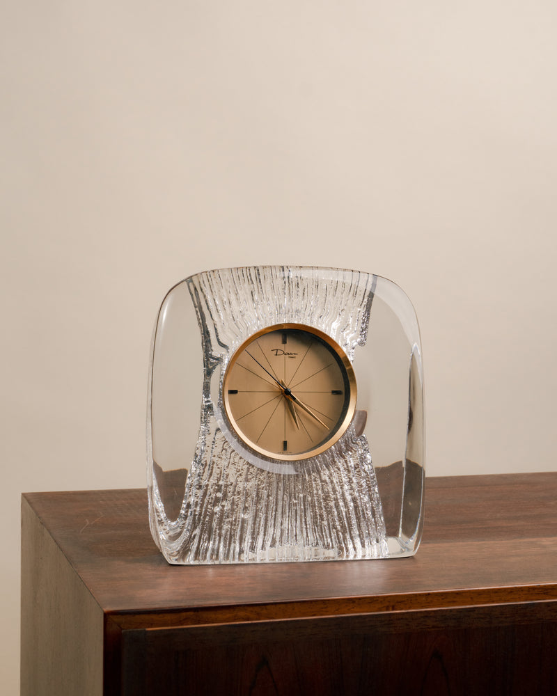 Reloj de Sobremesa en Cristal Esculpido de Daum France