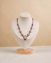 Collar de Plata y Cabujones de Cuarzo Rosa, S. XIX