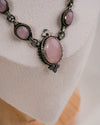 Collar de Plata y Cabujones de Cuarzo Rosa, S. XIX