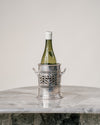 Posa Botellas Escultural en Metal Plateado