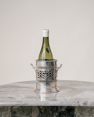 Posa Botellas Escultural en Metal Plateado