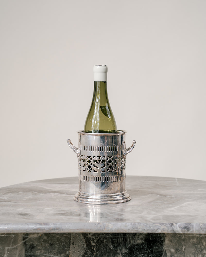 Posa Botellas Escultural en Metal Plateado