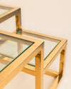 Mesa de Centro Escalonada y Modular de Latón y Cristal Templado