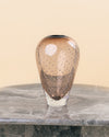 Jarrón Ovoidal de Vidrio de Murano con Textura de Burbujas