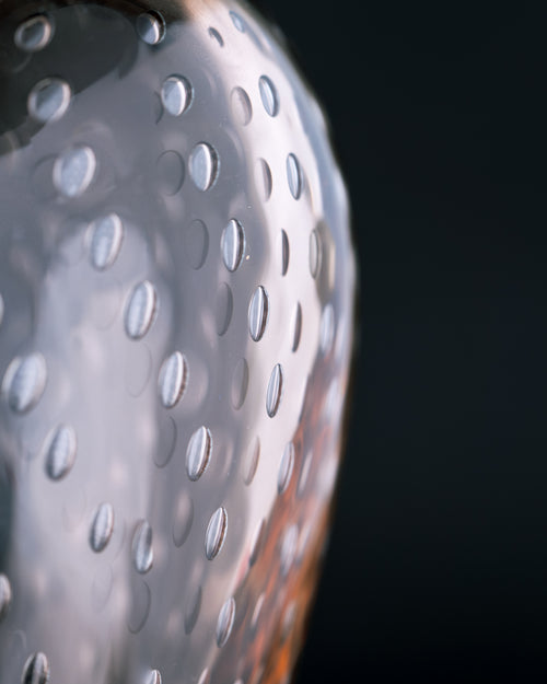 Jarrón Ovoidal de Vidrio de Murano con Textura de Burbujas