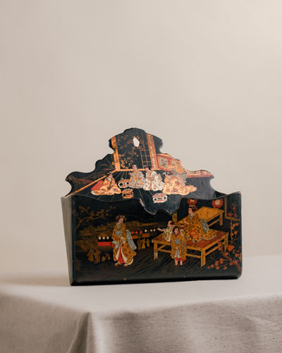 Guarda Cartas de Pared Lacado Oriental Chinoiserie
