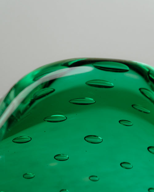 Cenicero Orgánico de Murano en Cristal Verde Esmeralda