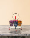 Carrusel Giratorio de Chupitos con 6 Vasos de Cristal de Colores
