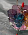 Carrusel Giratorio de Chupitos con 6 Vasos de Cristal de Colores