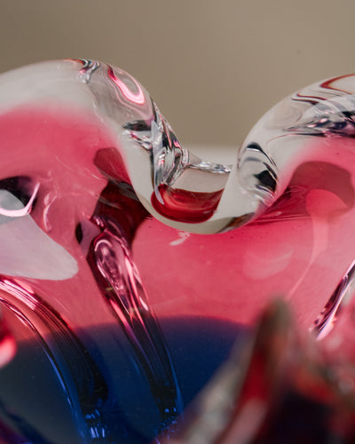 Cenicero de Murano Sommerso Floral Magenta