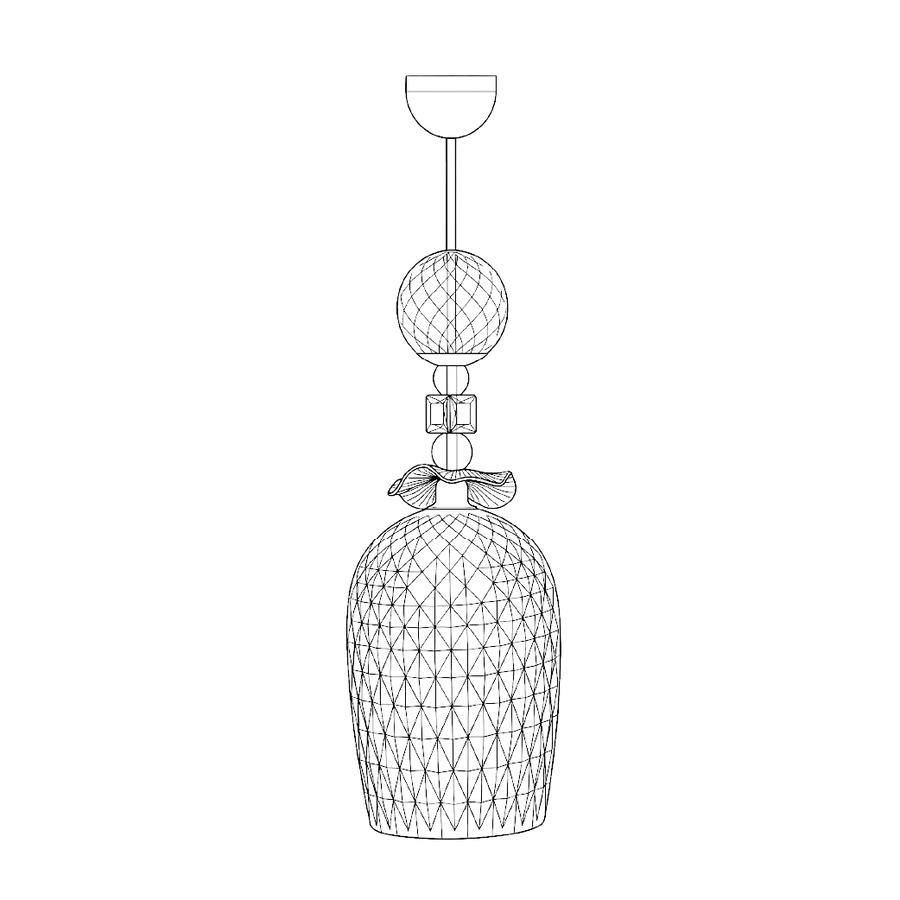 Lámpara Colgante Caleidoscopio en Latón y Cristal de Murano — plano 1