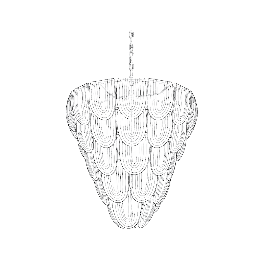 Lámpara Art Decó de Murano Dorado 5 Pisos — plano 1