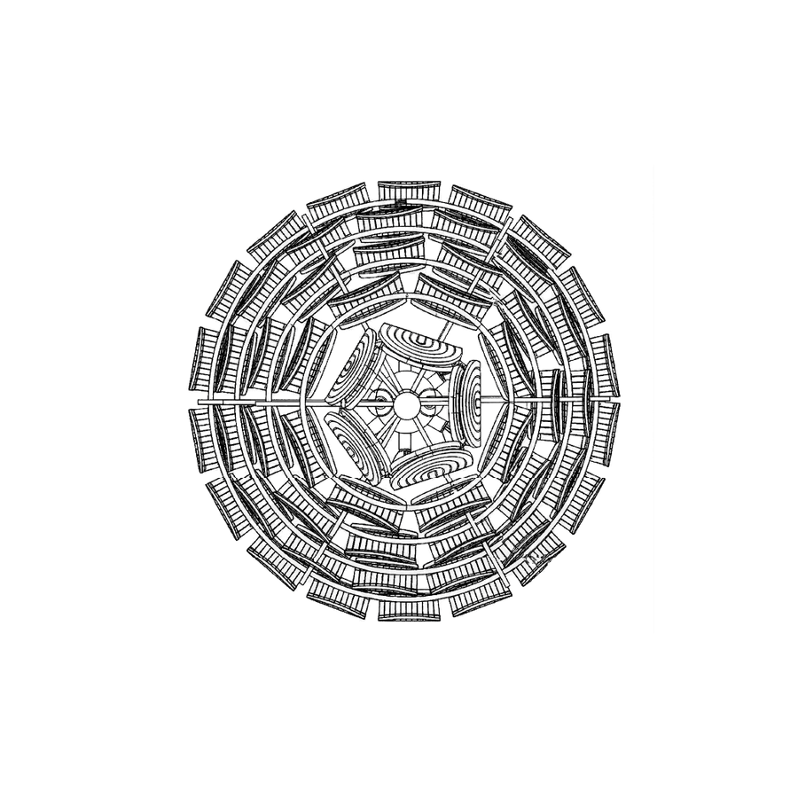 Lámpara Art Decó de Murano Dorado 5 Pisos — plano 2