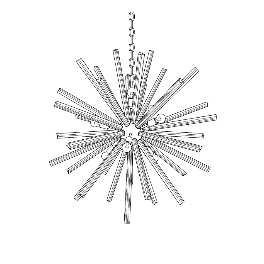 Lámpara Sputnik "Triédrica" Aqua — plano 1
