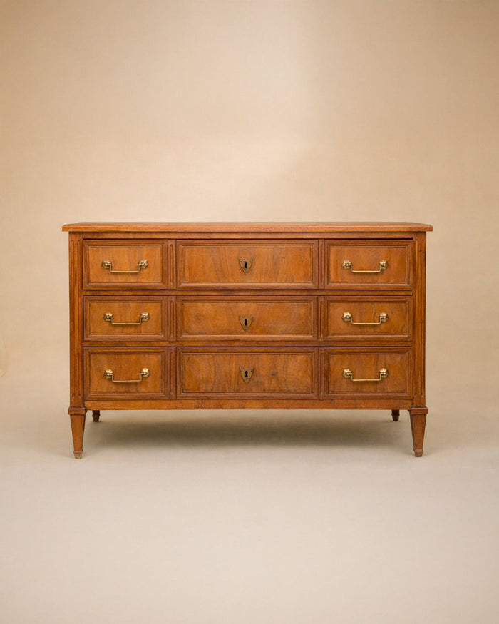Cómoda Directorio de Madera de Nogal lavada, Francia S.XVIII