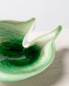 Cenicero Concha Verde con Detalles Dorados de Cristal Murano