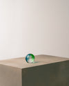 Esfera Pequeña con Burbujas Verde y Azul de Cristal Murano