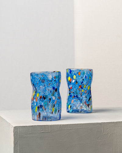 Vasos Ondulados Millefiori Cristal de Murano