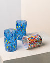 Vasos Ondulados Millefiori Cristal de Murano