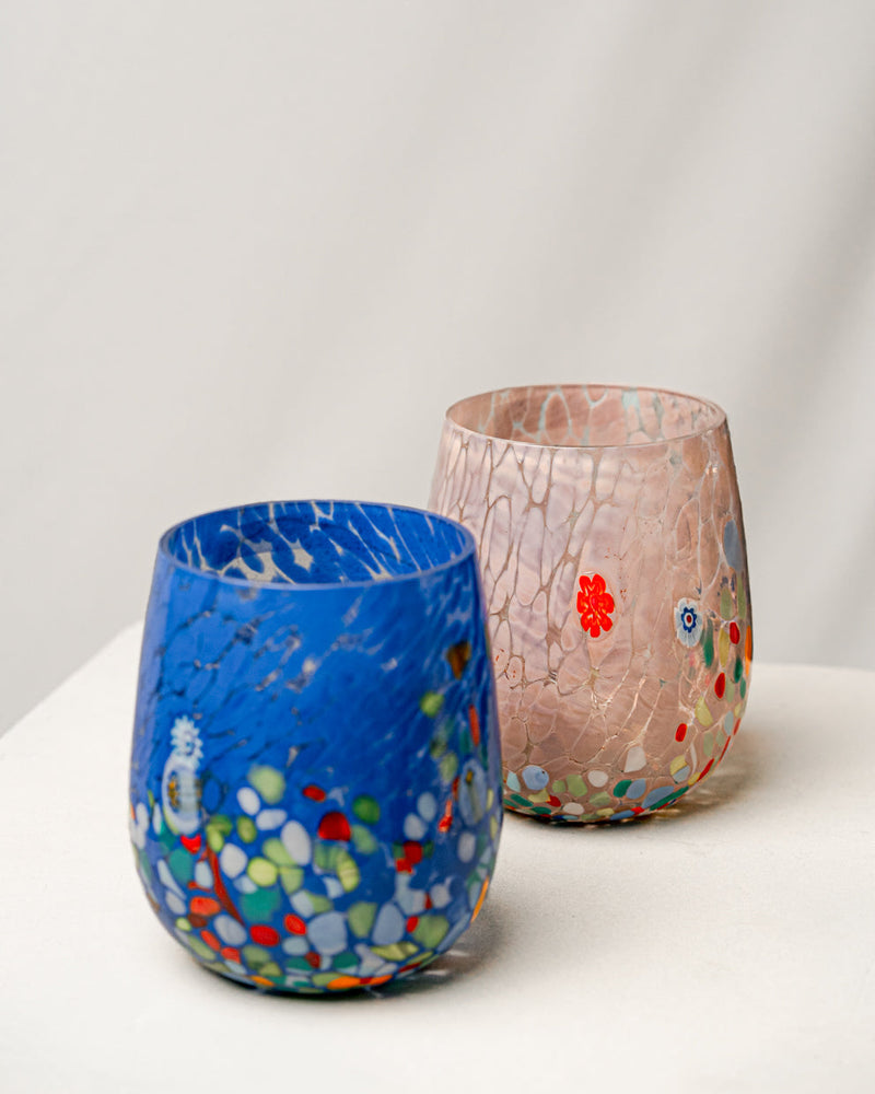 Vasos Redondos Millefiori Cristal de Murano