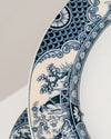 Juego de 8 Platos Llanos Adderley Ltd Flow Blue Nankin Blue Staffordshire