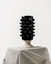 Pareja de Jarrones Escultóricos Studded Cerámica Esmaltada en Negro y Crema