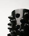Pareja de Jarrones Escultóricos Studded Cerámica Esmaltada en Negro y Crema